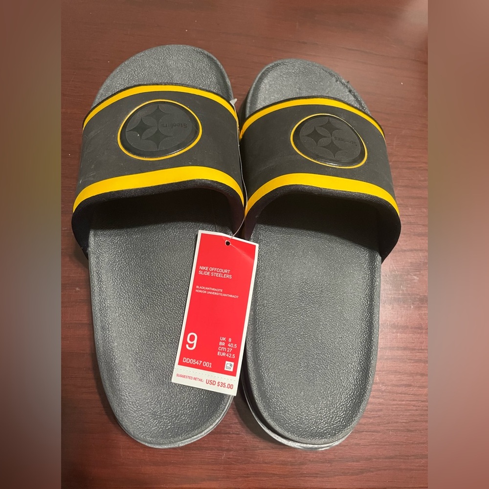 Nike Men’s Slides Size 9 Steelers Edition